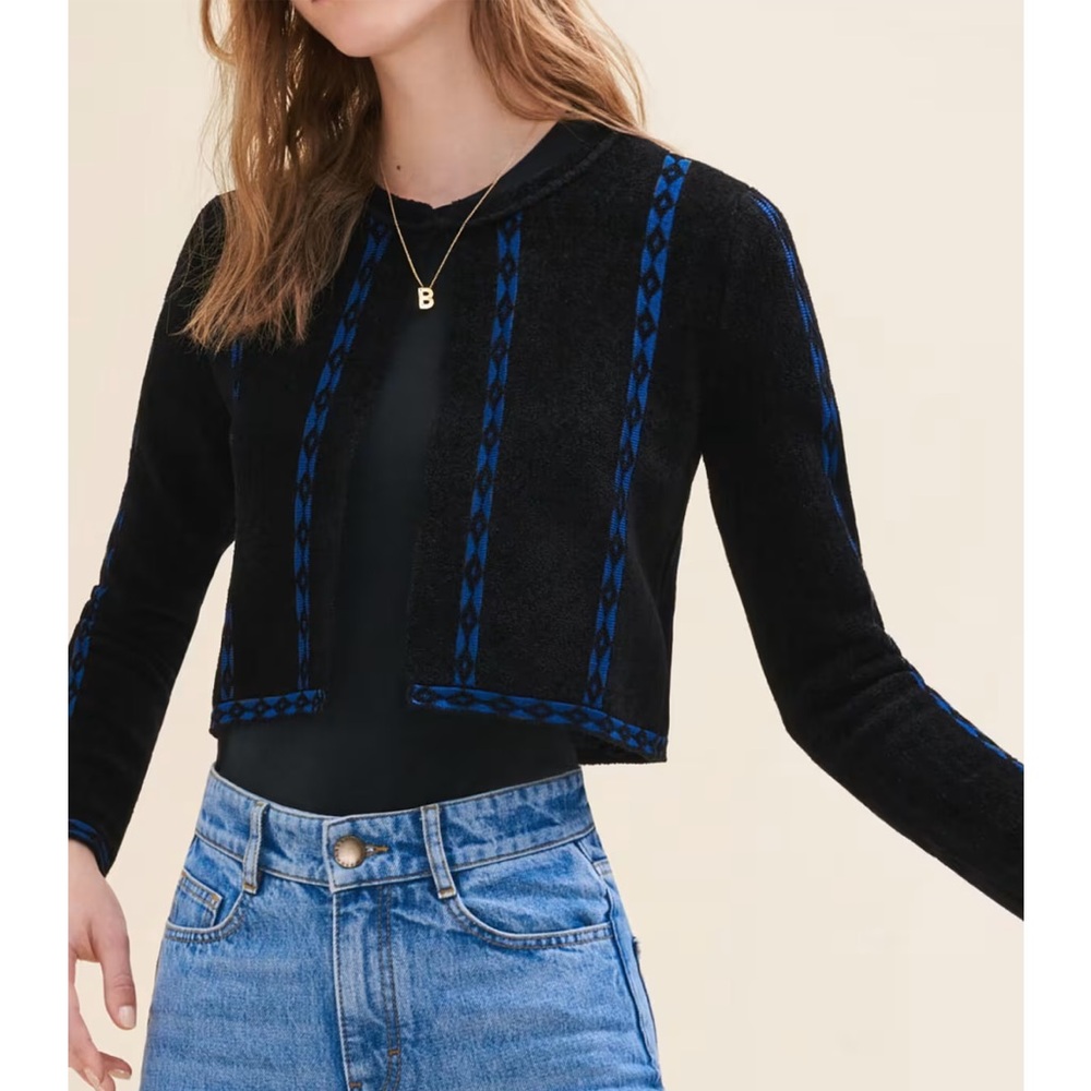 NWT Maje Black Cropped Cardigan Size 1 (Small)